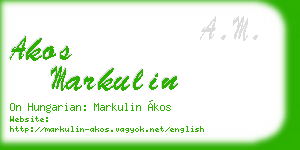 akos markulin business card